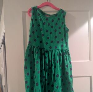 Primary Green and Navy Polka Dot Recess Dress